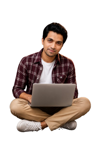 Sohel Atif software developer and digital marketing expert working on laptop